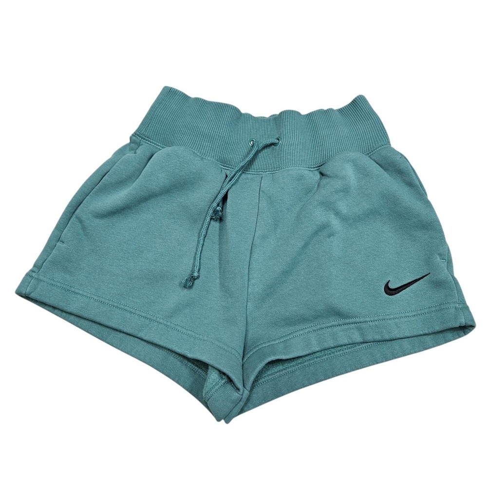 Nike Phoenix Fleece High Waisted Shorts Green Womens XXS Gym Workout Running